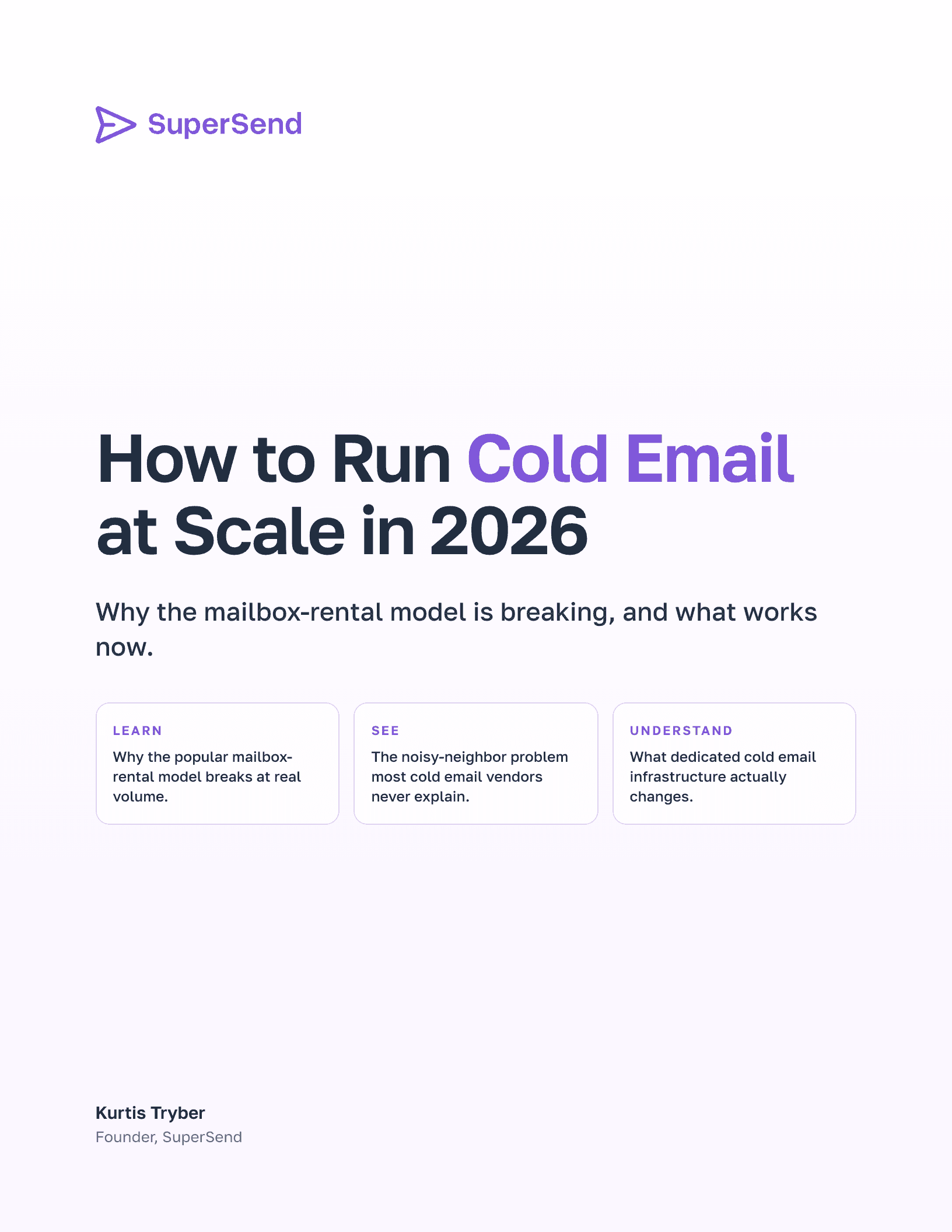 How to Run Cold Email at Scale in 2026 playbook cover